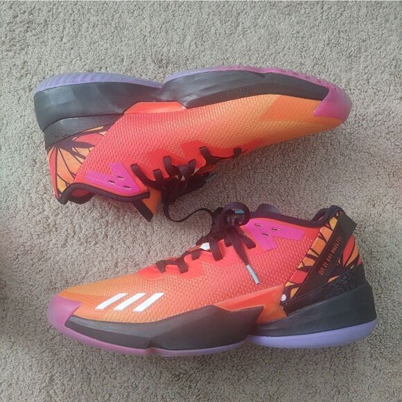 Adidas D.O.N. Issue 4 Day Of The Dead Orange Men Basketball Sneakers Size 13.5 - Picture 1 of 8